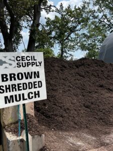 Brown shredded mulch