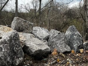 Gray boulders